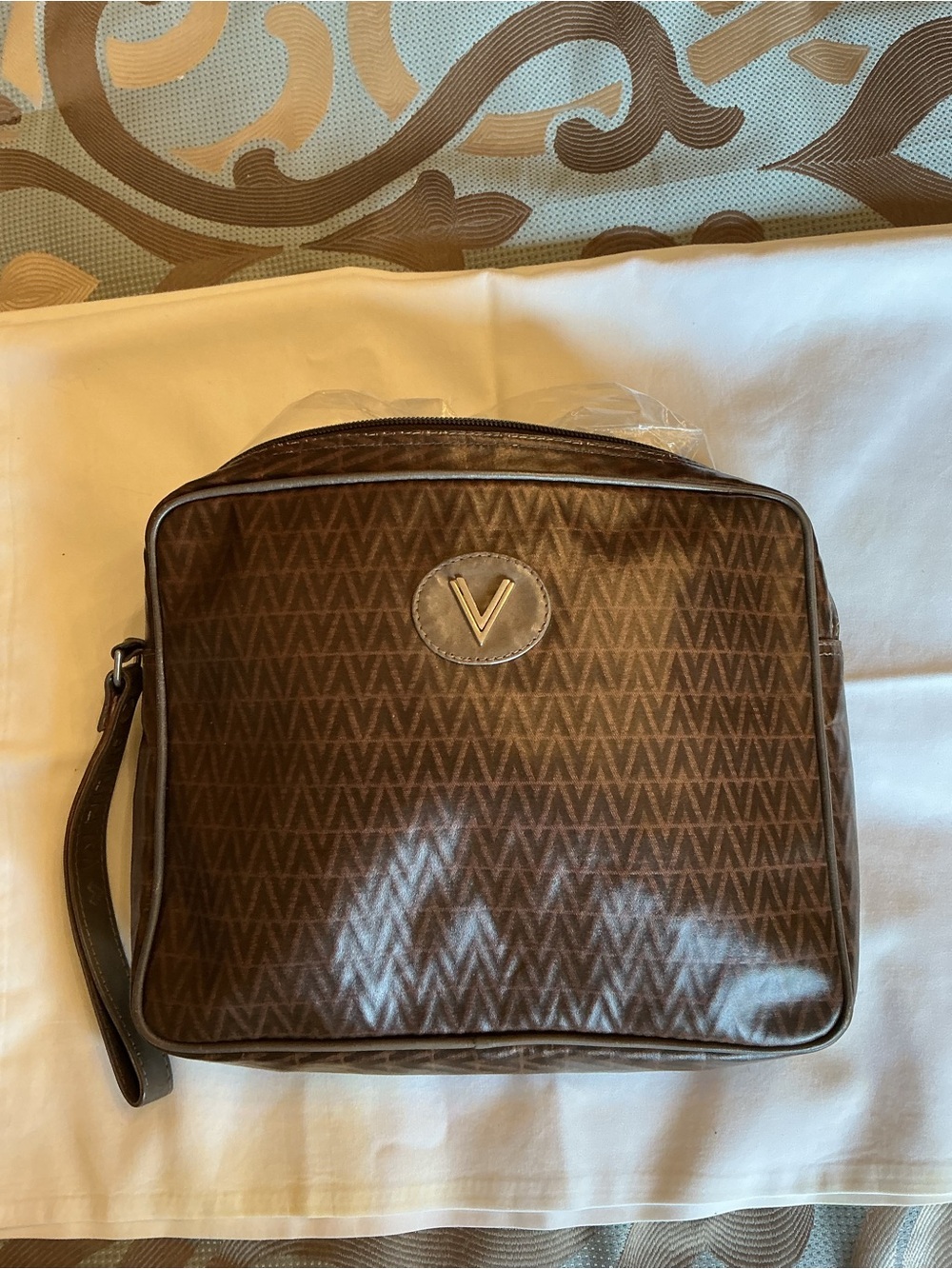 Mario Valentino V-Emblem Brown Pouch